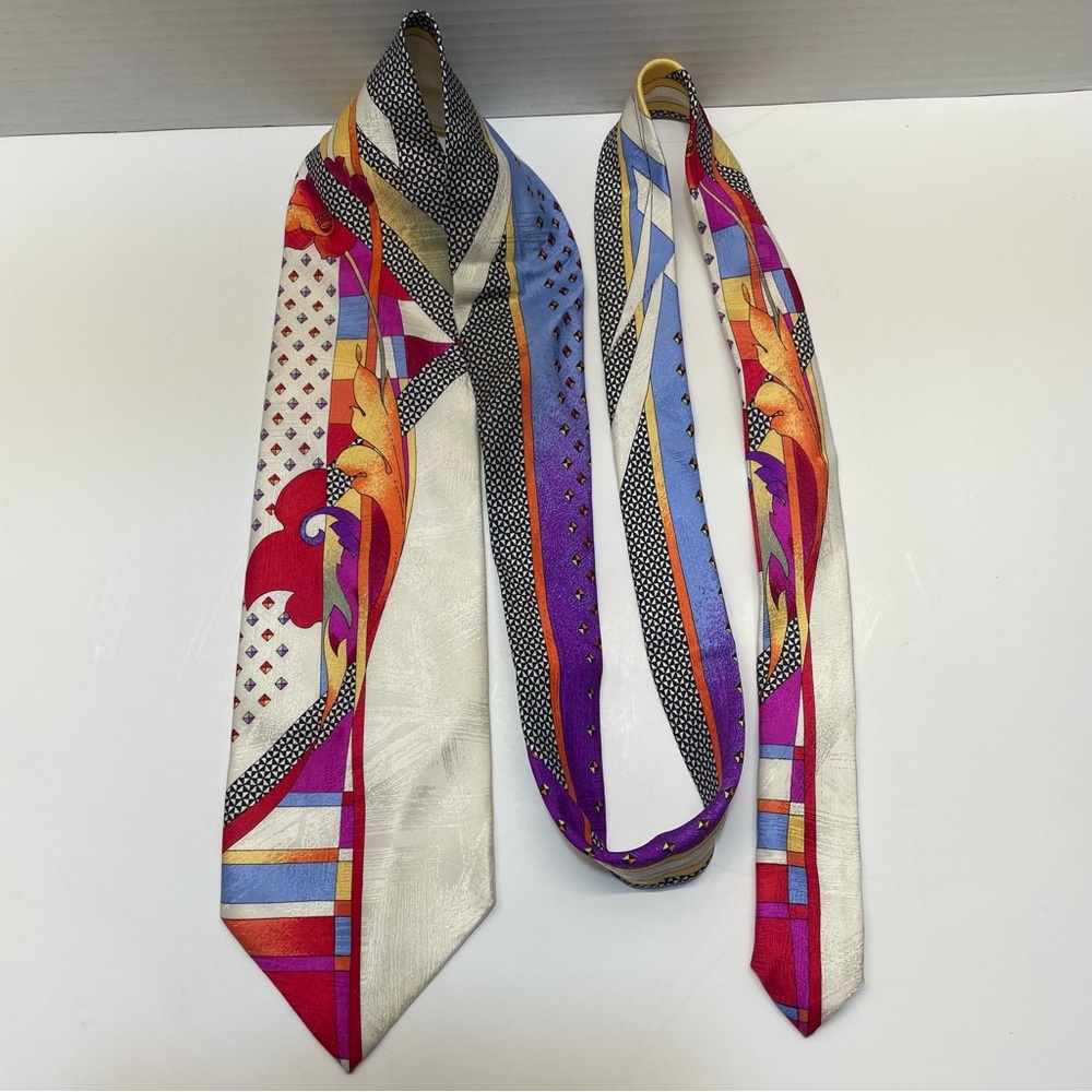 Vitaliano Pancaloi Lot of 6 Silk Ties Amazing Colorful Rainbow Abstract NeckTies - Picture 5 of 15